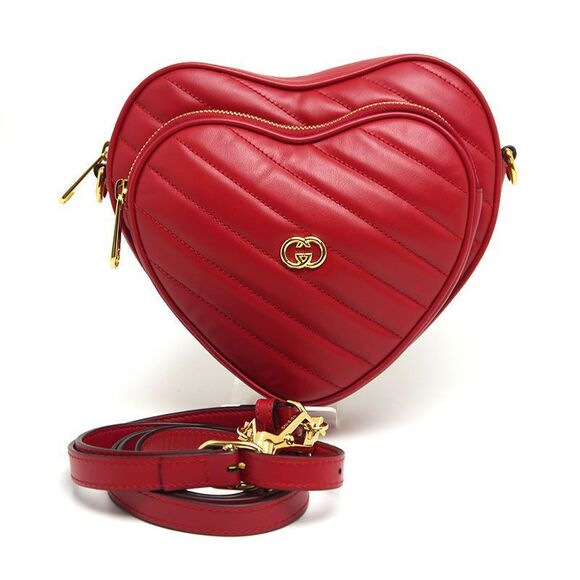 Gucci Handbags - Gucci Interlocking G Shoulder Bag 751628 Heart Red